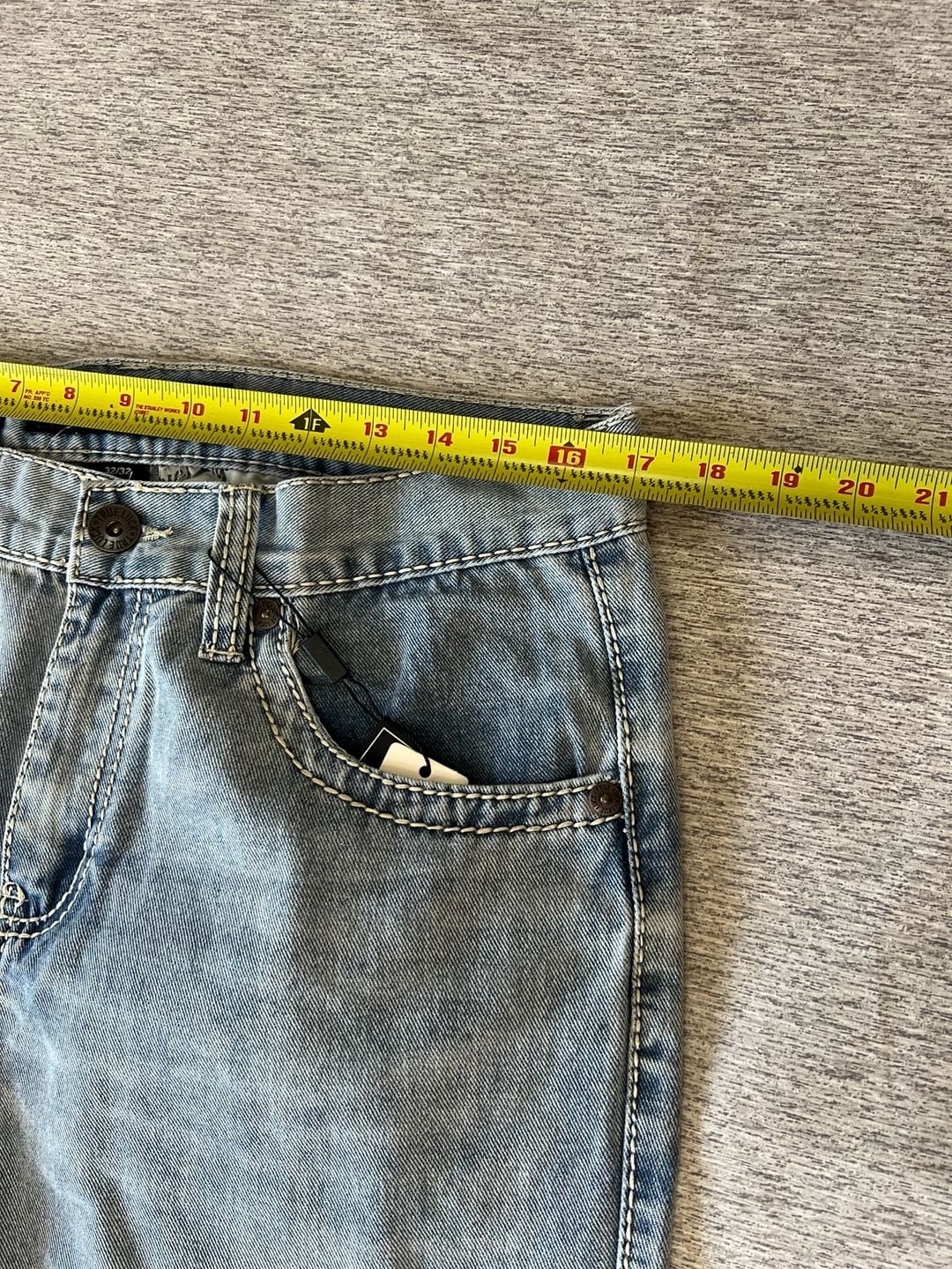 True Luck Men's Relaxed Bootcut Cargo Jeans W32 L32 Light Wash New 5