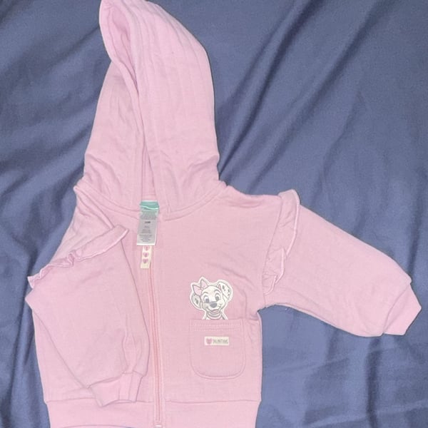 Disney Baby 101 Dalmatians Zip-Up Hoodie Size 3/6M Pink
