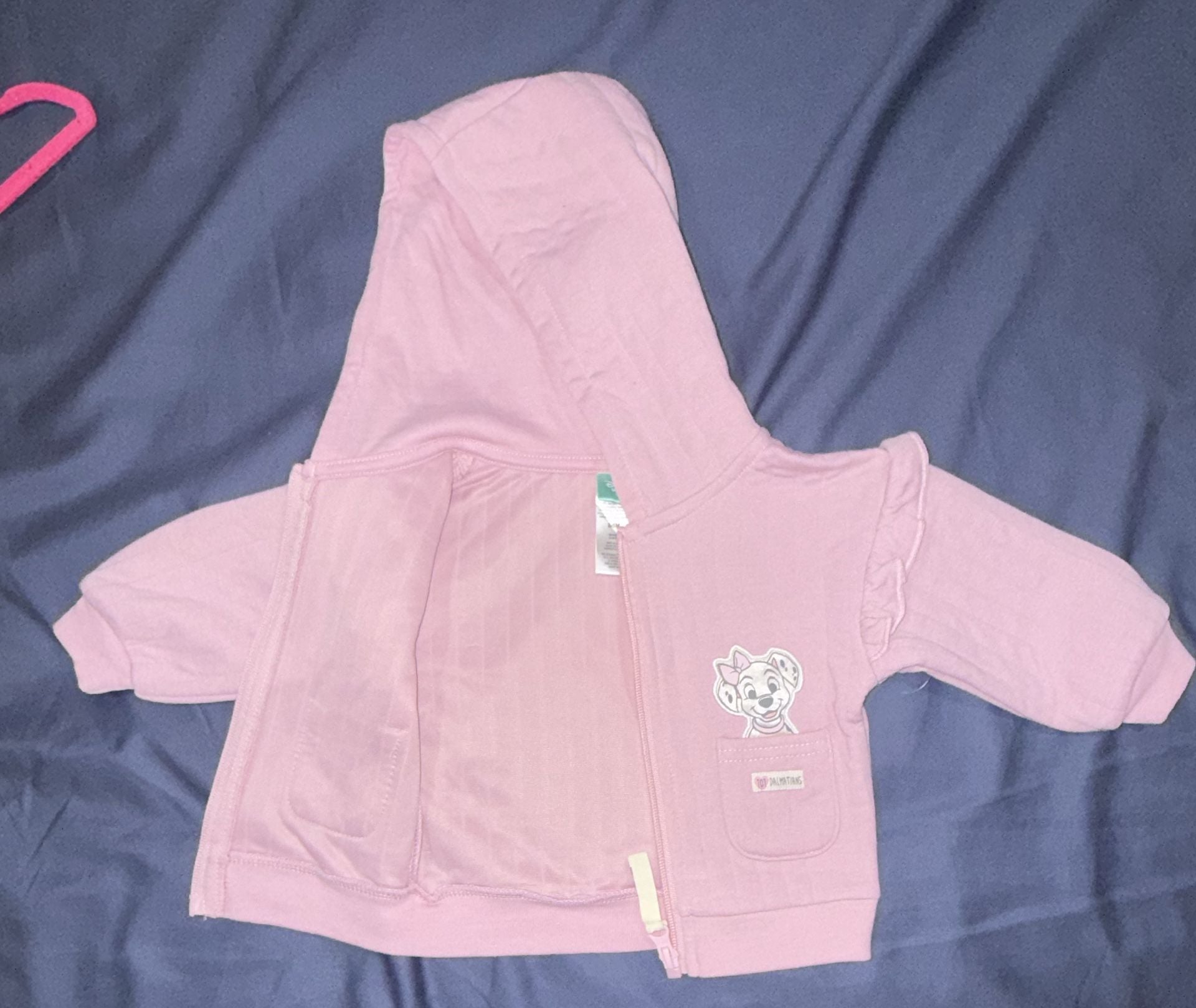Disney Baby 101 Dalmatians Zip-Up Hoodie Size 3/6M Pink 3
