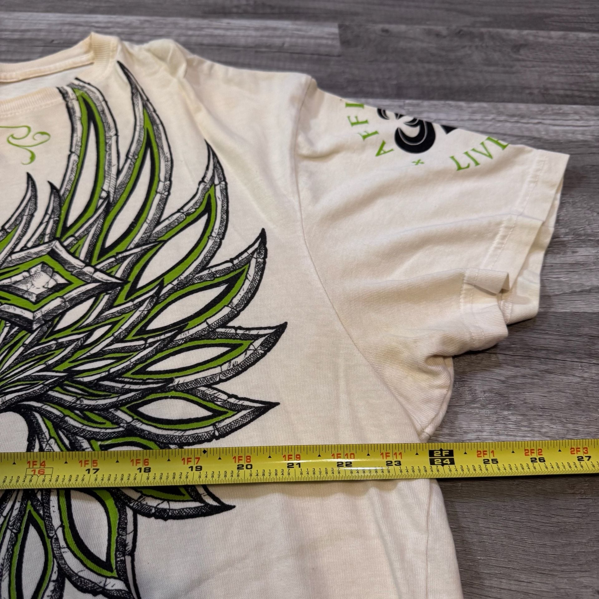 Affliction Graphic T-Shirt Large White Wings Cross 5
