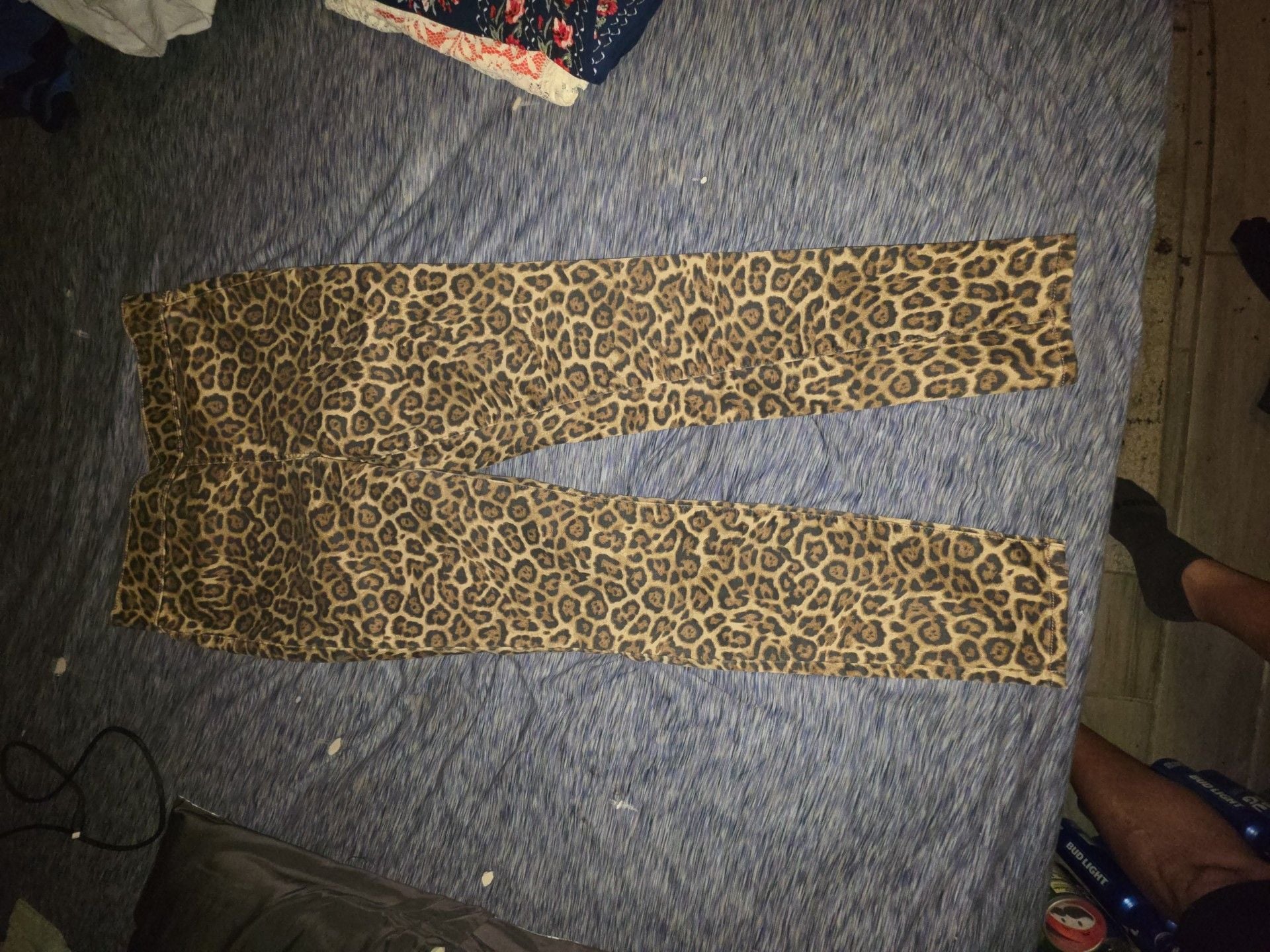 NY&C Leopard Scetchy High-Waist Pull-On Legging Pants Animal Print 2