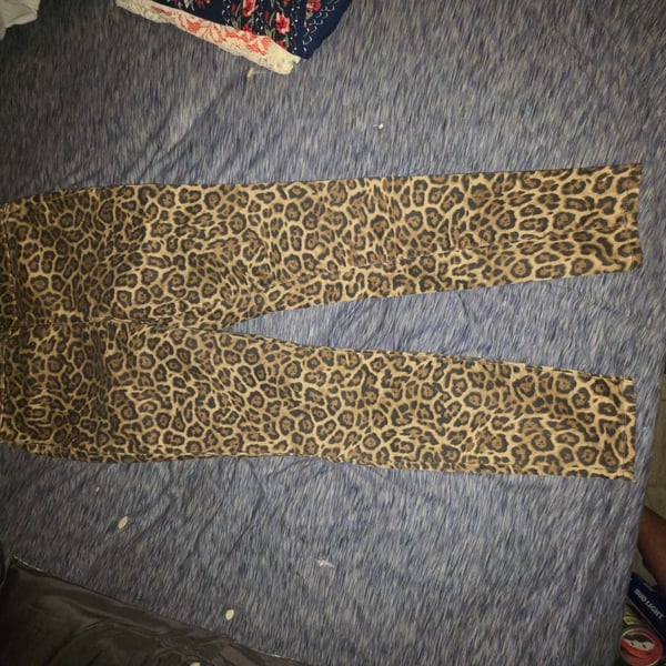 NY&C Leopard Scetchy High-Waist Pull-On Legging Pants Animal Print