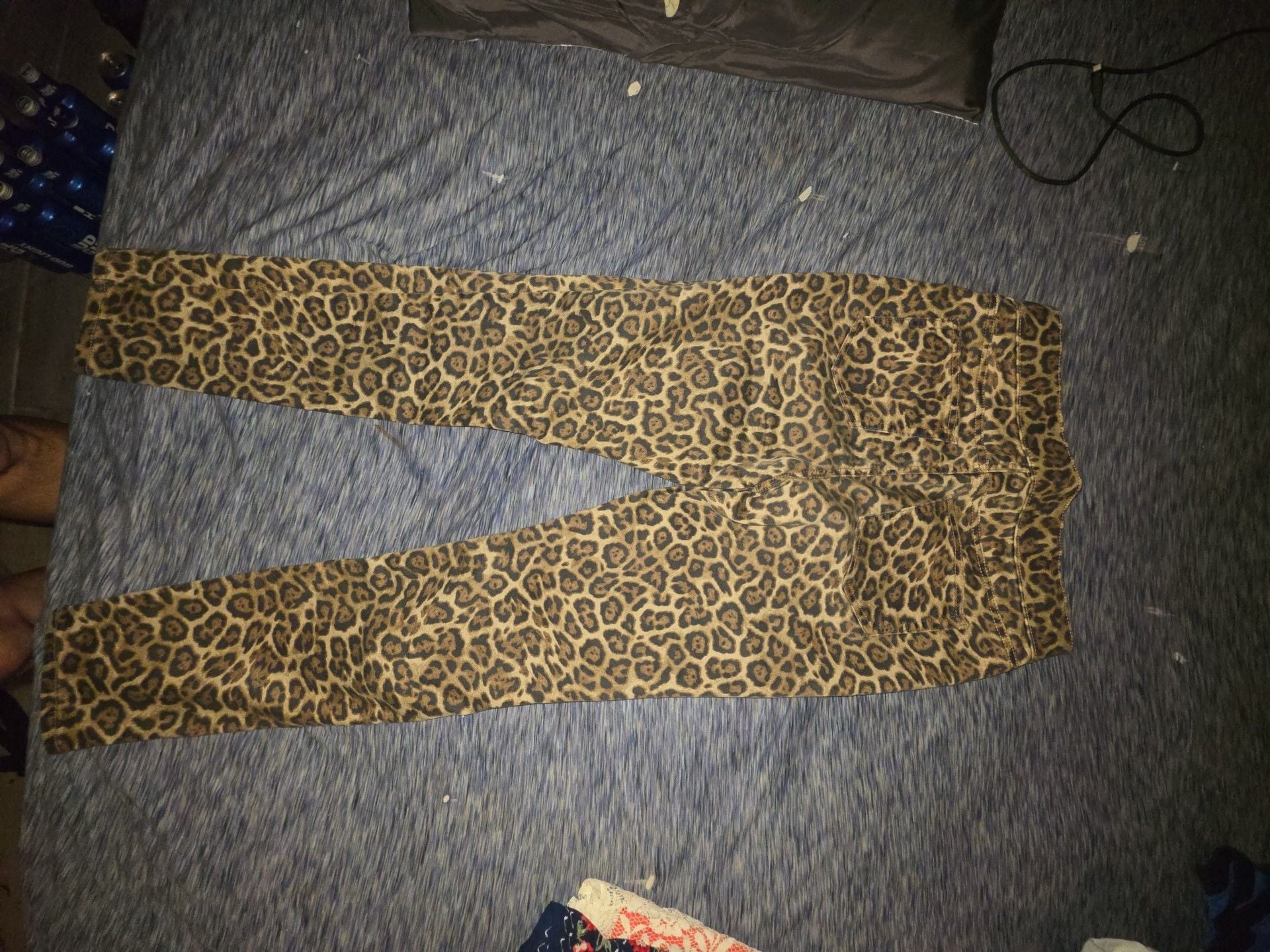 NY&C Leopard Scetchy High-Waist Pull-On Legging Pants Animal Print 4
