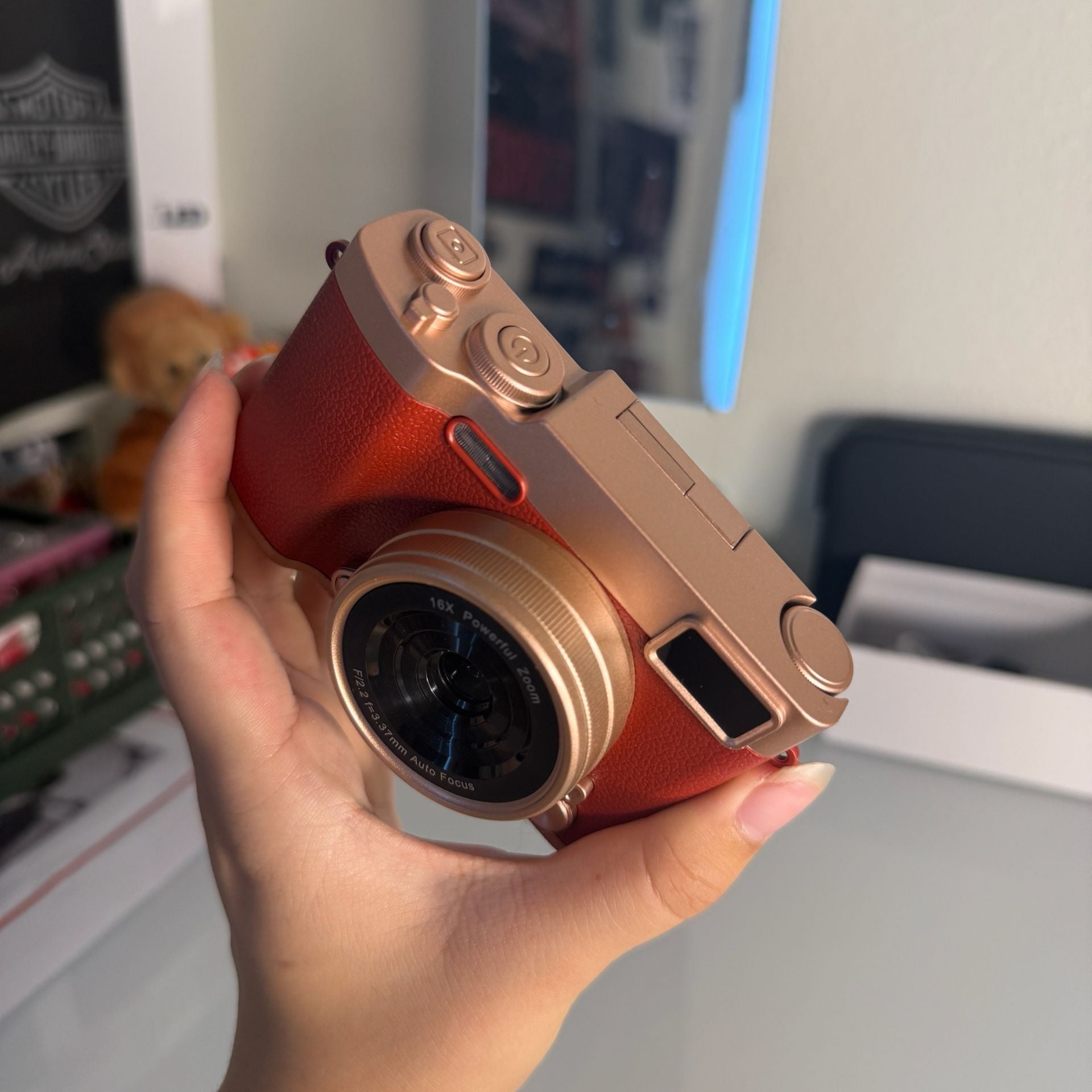 M9 48MP HD Digital Camera Red 180 Rotate IPS Screen New 5