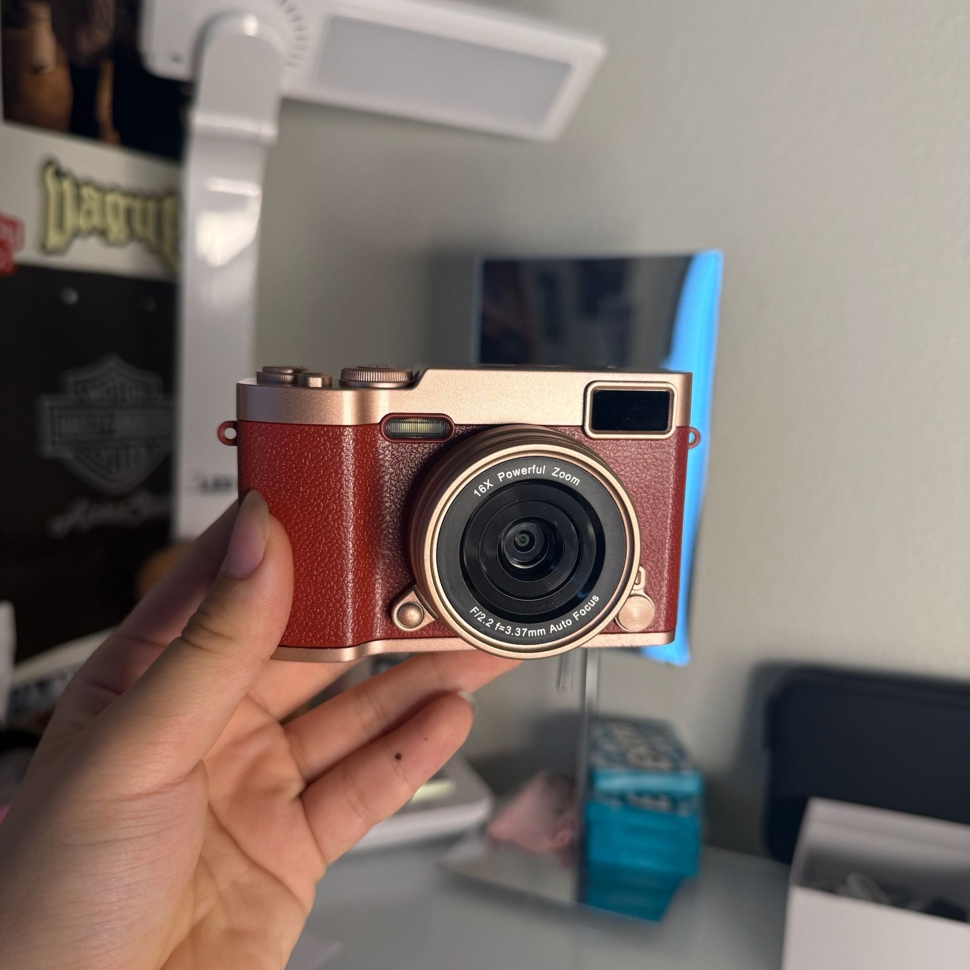 M9 48MP HD Digital Camera Red 180 Rotate IPS Screen New 6