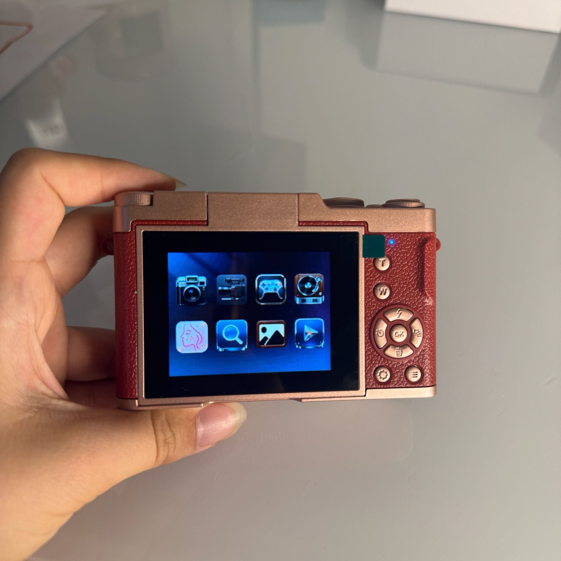 M9 48MP HD Digital Camera Red 180 Rotate IPS Screen New 7