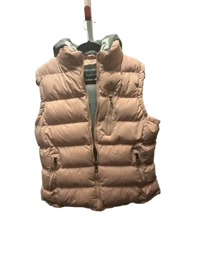 CREATMO US Puffer Vest Size L Pink Hooded 2