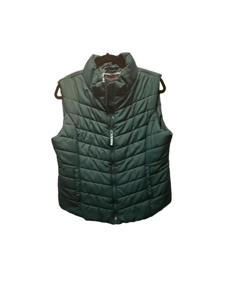 Aeropostale Puffer Vest Size XL/TG Green Quilted Full Zip 2
