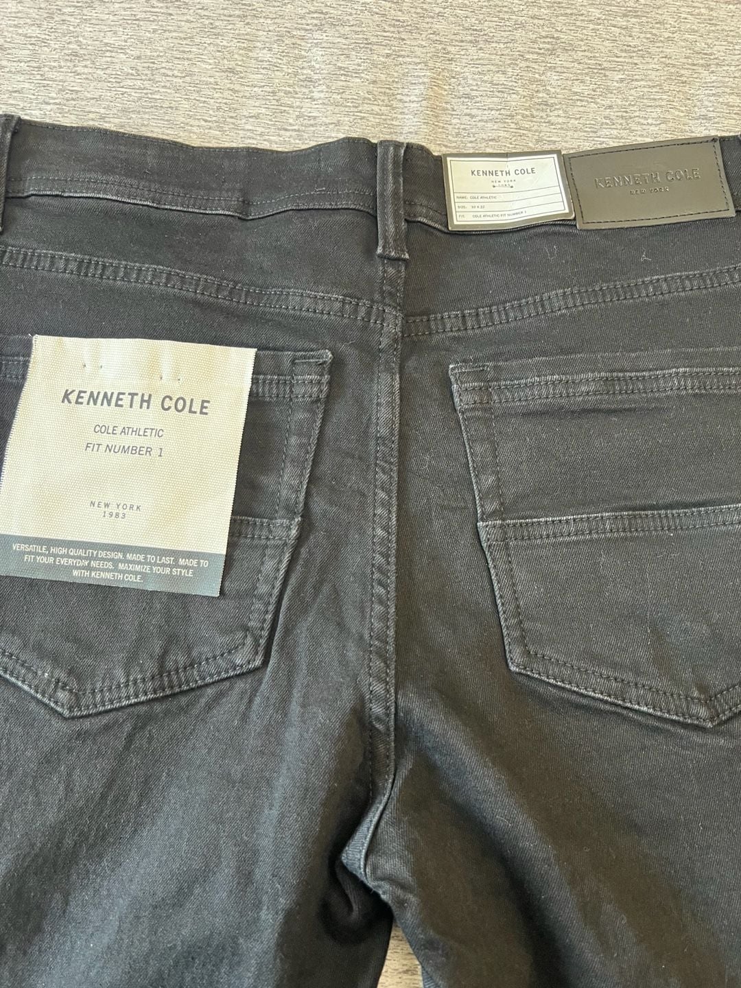 Kenneth Cole Athletic Fit Jeans Size 32x32 Black Denim 6
