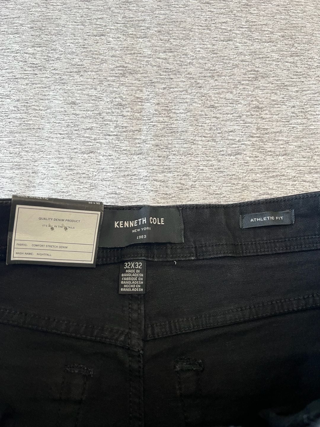 Kenneth Cole Athletic Fit Jeans Size 32x32 Black Denim 8