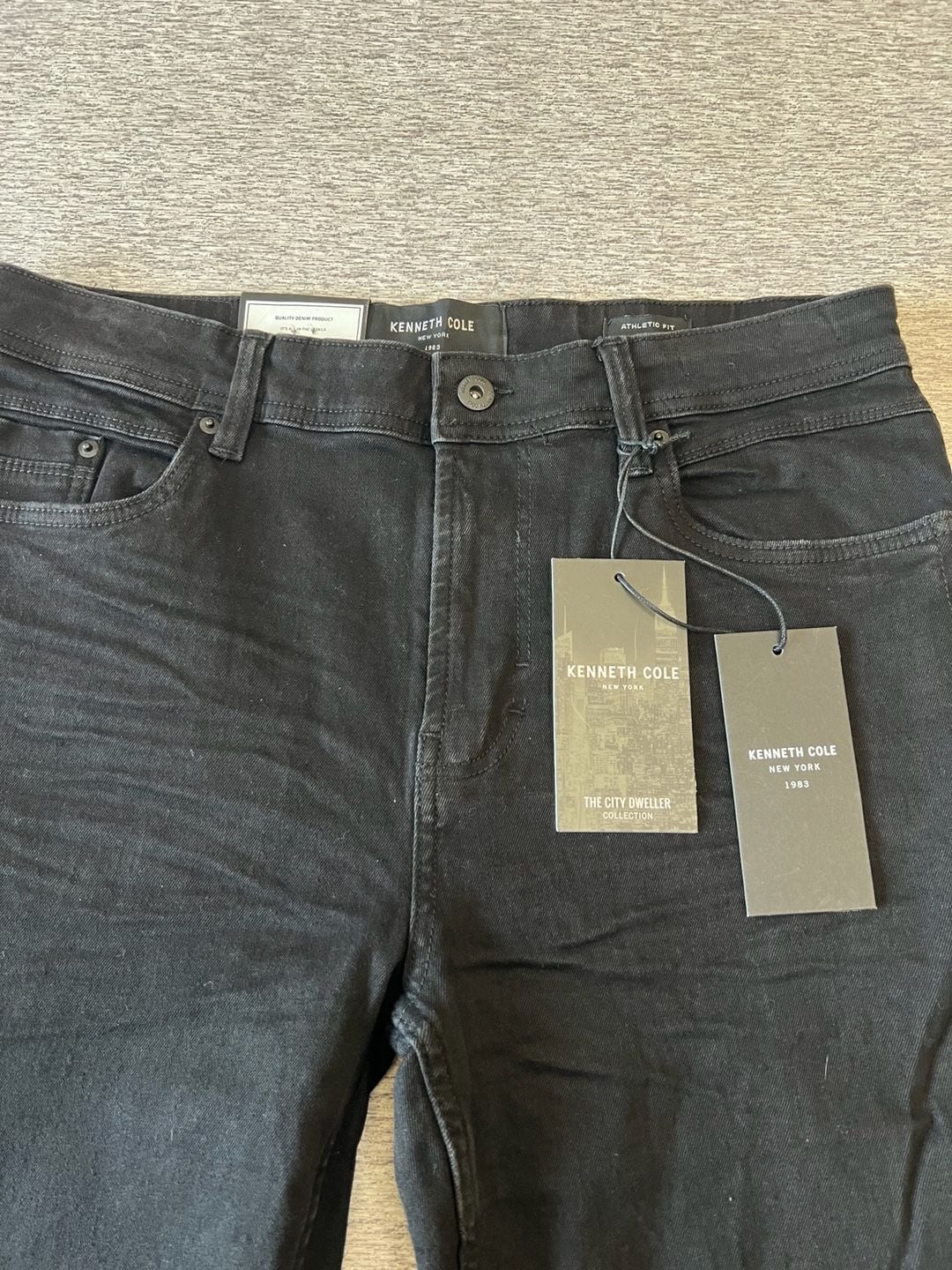 Kenneth Cole Athletic Fit Jeans Size 32x32 Black Denim 9