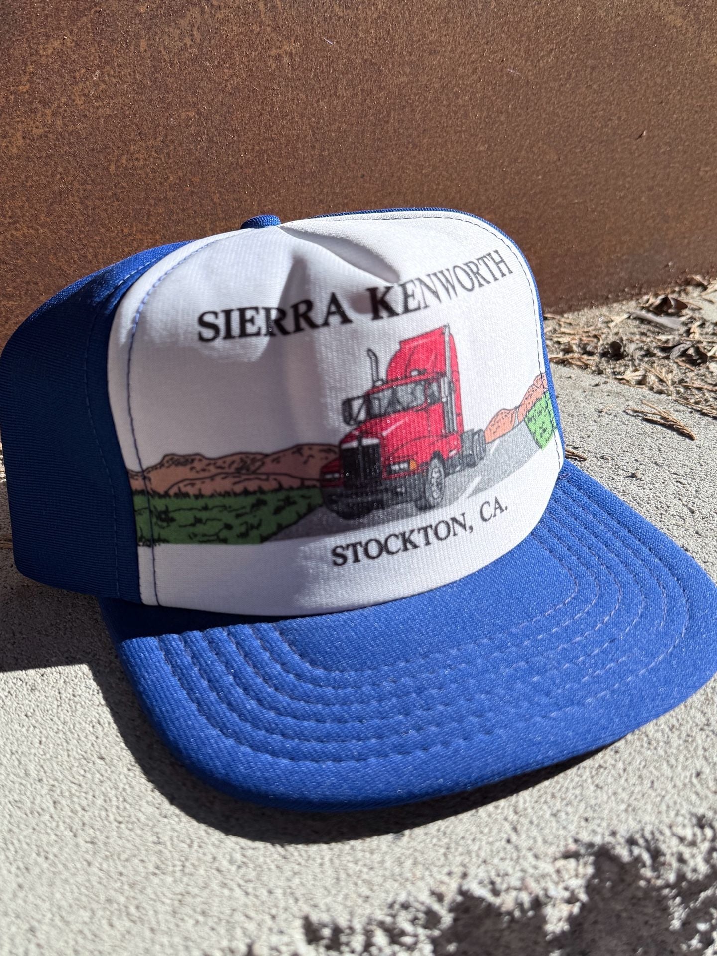 American Specialties Sierra Kenworth Trucker Snapback Hat Blue White 3