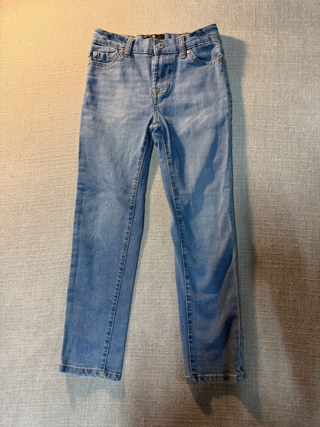 Girls 7 For All Mankind Skinny Jeans Size 7 Blue Stretch Denim 2