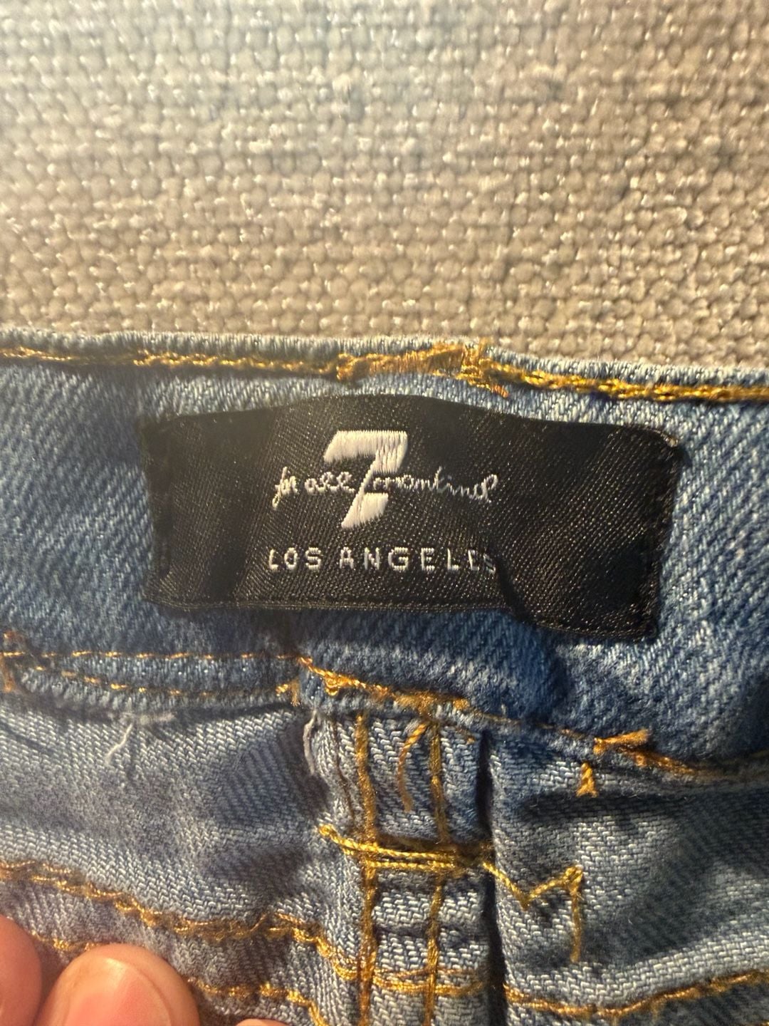 Girls 7 For All Mankind Skinny Jeans Size 7 Blue Stretch Denim 3