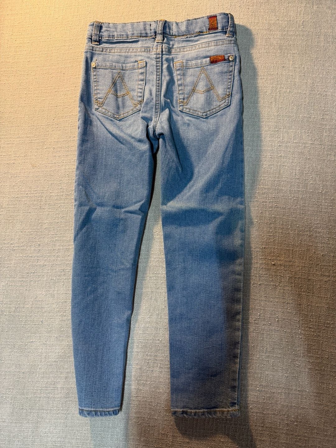 Girls 7 For All Mankind Skinny Jeans Size 7 Blue Stretch Denim 5