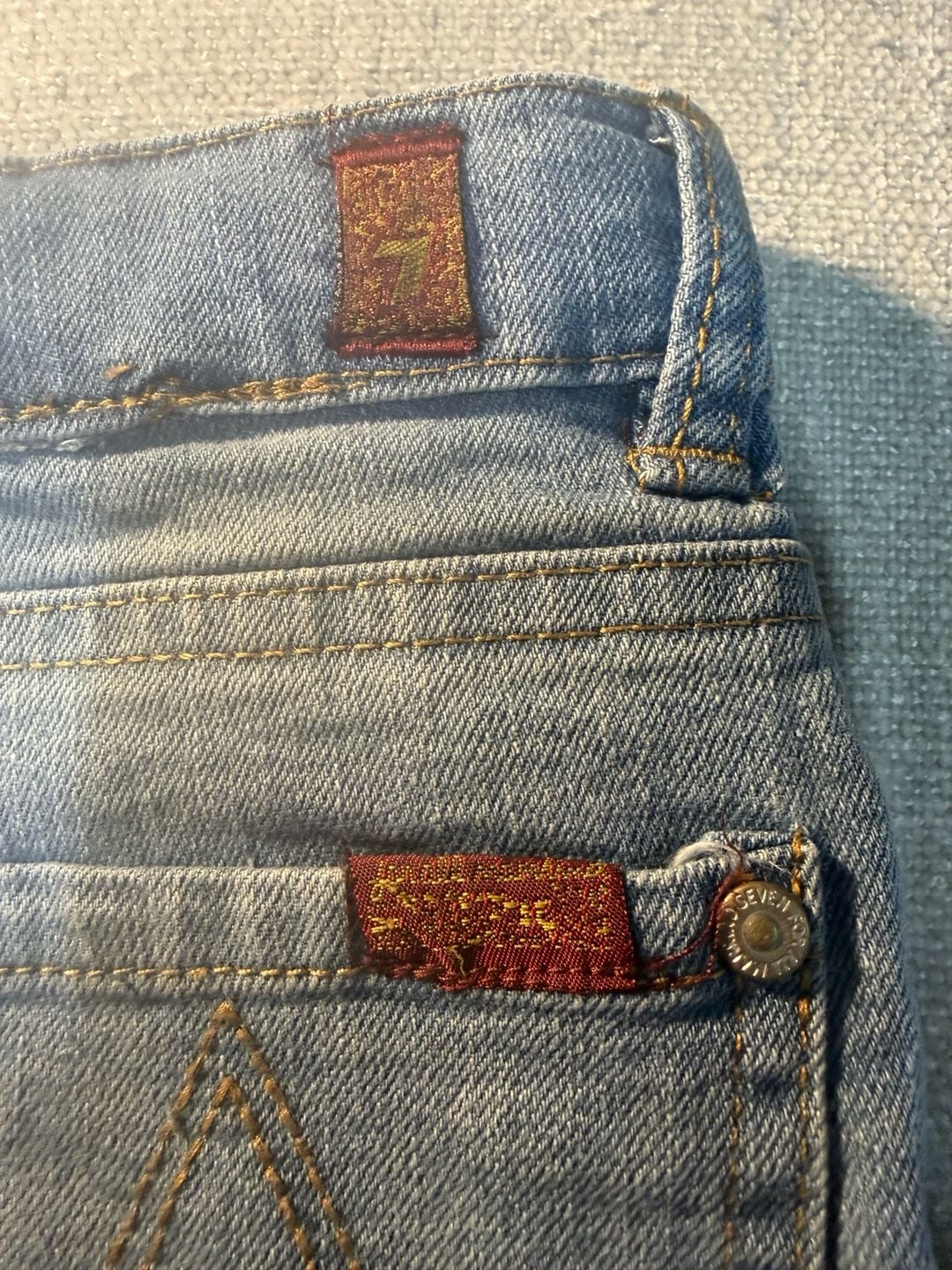 Girls 7 For All Mankind Skinny Jeans Size 7 Blue Stretch Denim 6