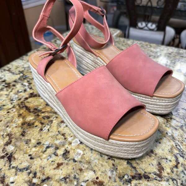 A.N.A Espadrille Wedge Sandals Size 11 Pink
