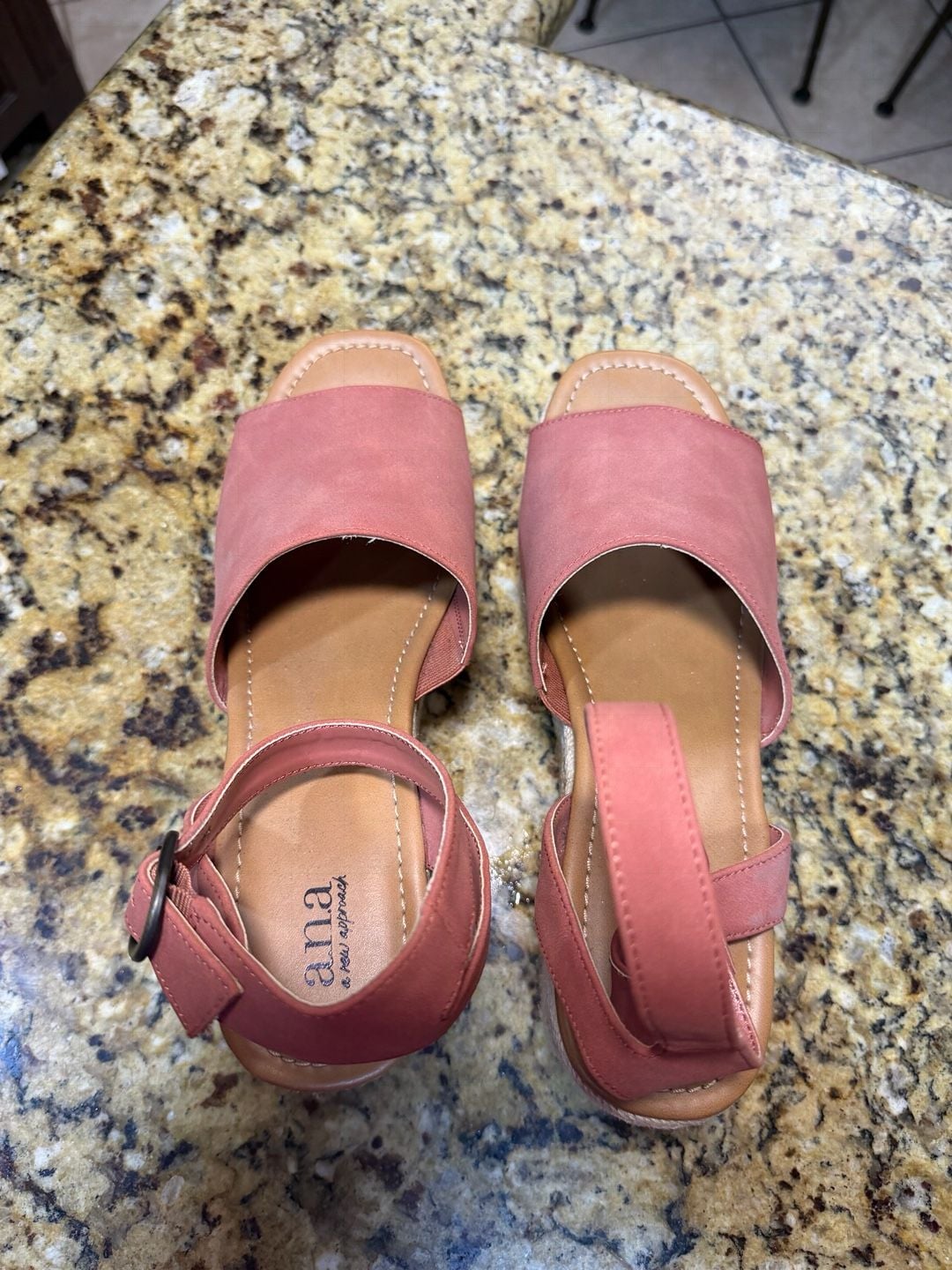A.N.A Espadrille Wedge Sandals Size 11 Pink 8