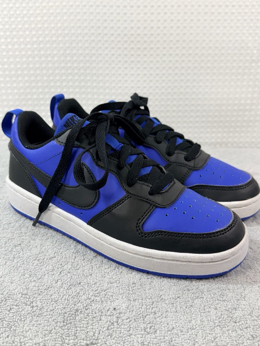 Nike Kids Court Borough Low Recraft Game Royal & Black Shoes 3Y 2