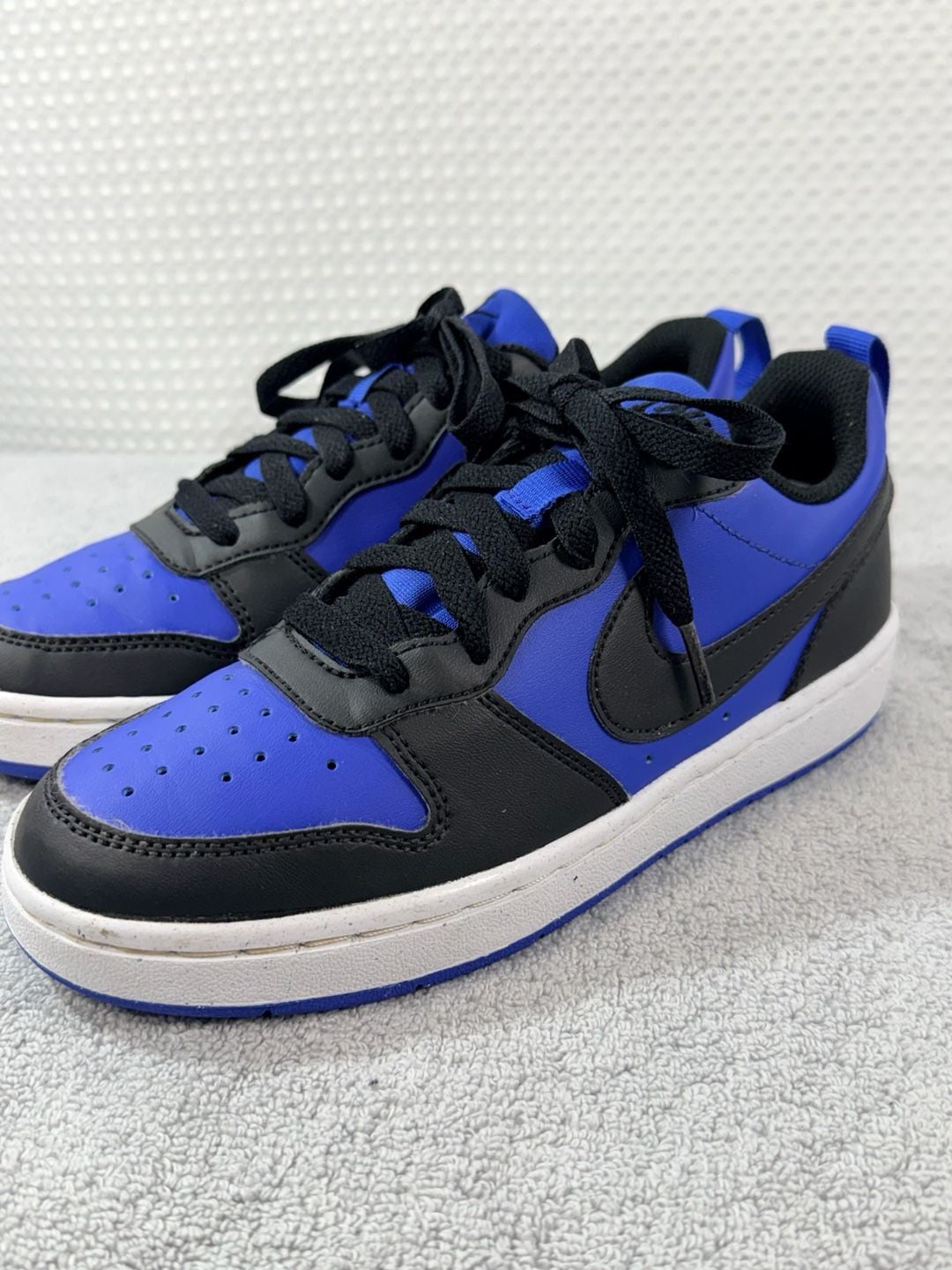 Nike Kids Court Borough Low Recraft Game Royal & Black Shoes 3Y 3