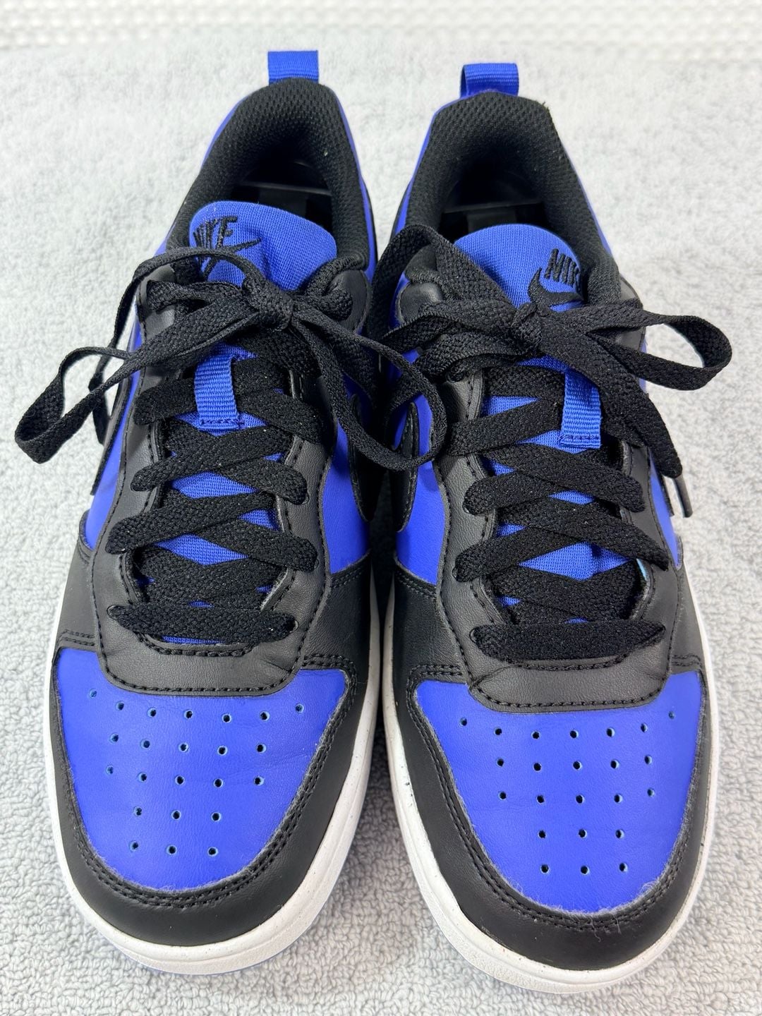 Nike Kids Court Borough Low Recraft Game Royal & Black Shoes 3Y 4