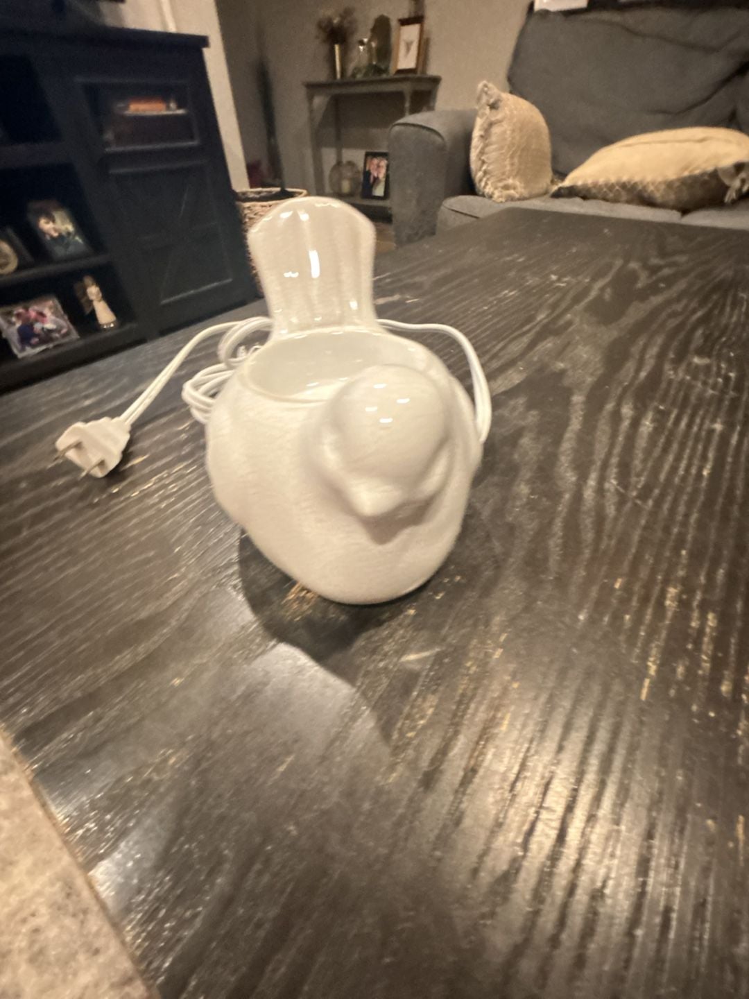 Scentsy Songbird Element Wax Warmer White Crackle Finish 2