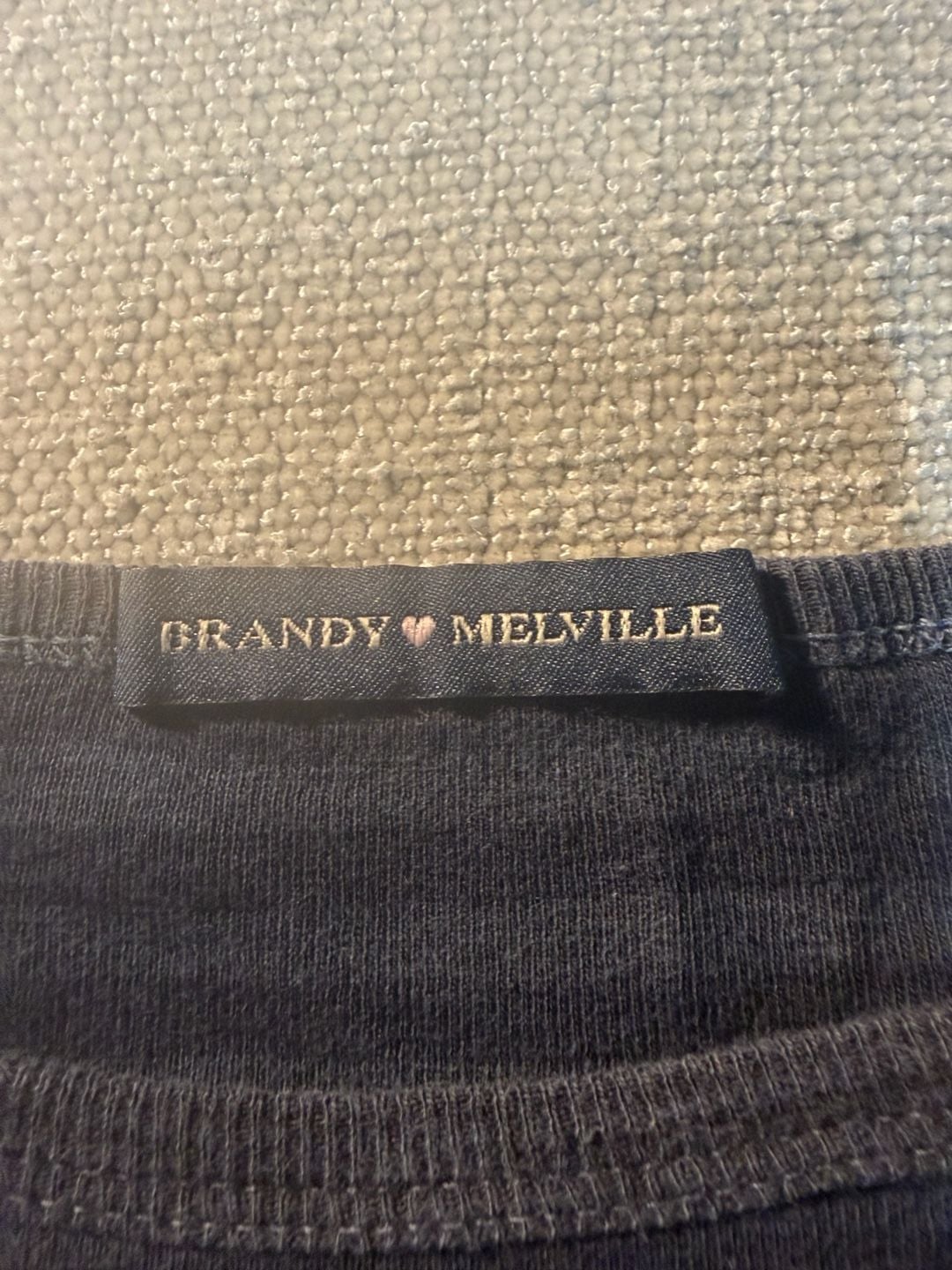 Brandy Melville Leah Striped Top Size 16 Grey Blue Long Sleeve 3