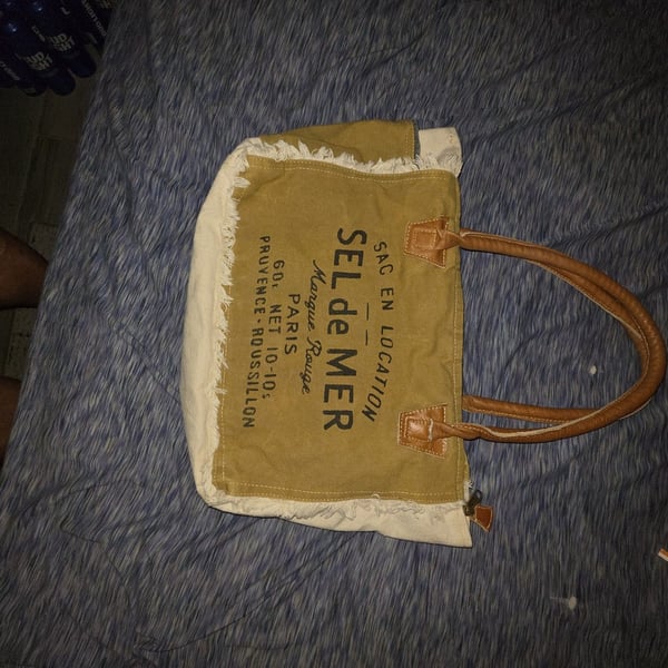 Myra Bag Sel De Mer Canvas Tote Handbag Mustard Yellow