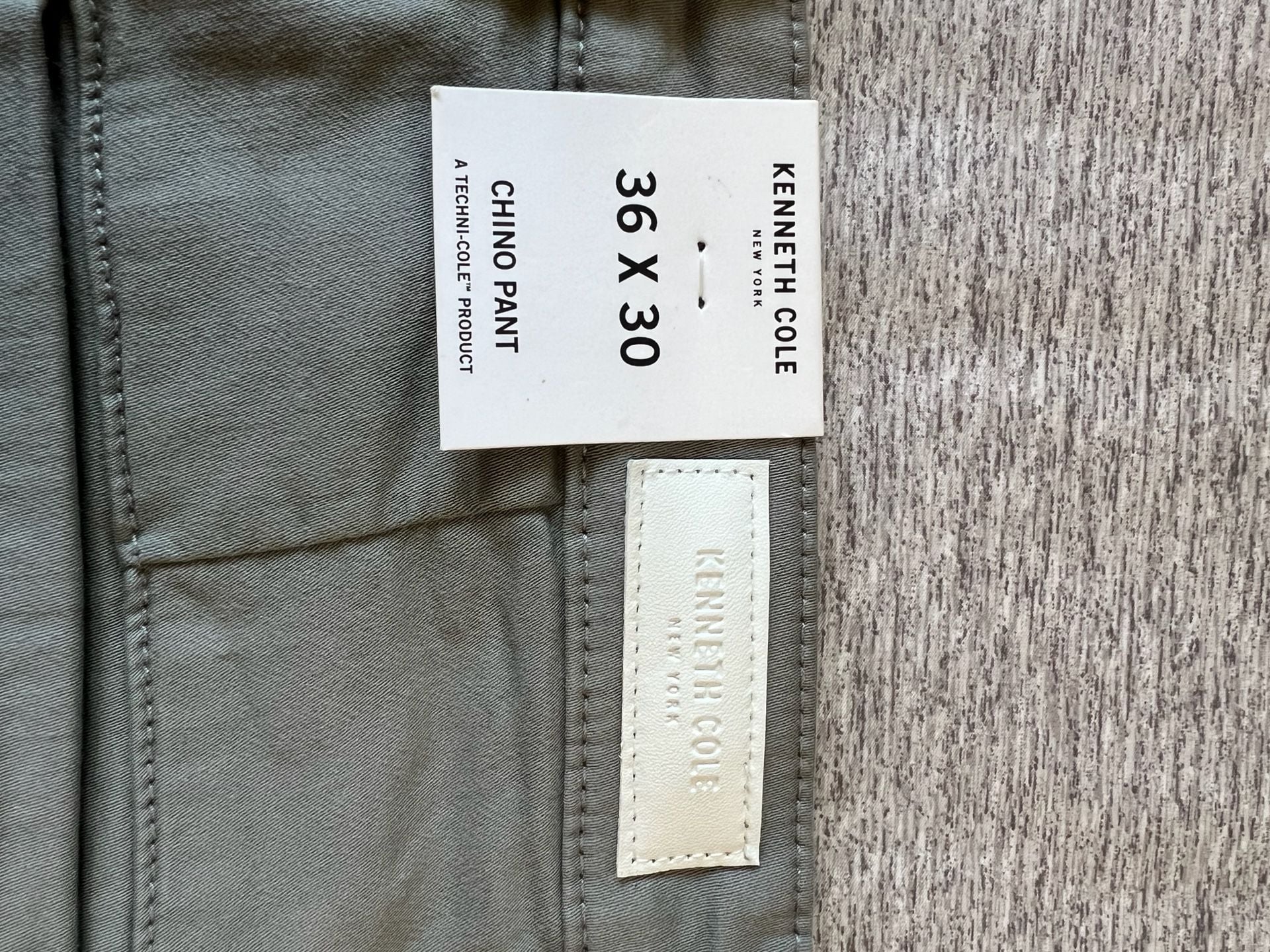 Kenneth Cole Men's Slim Fit Chino Pants 36x30 Olive Green New 10