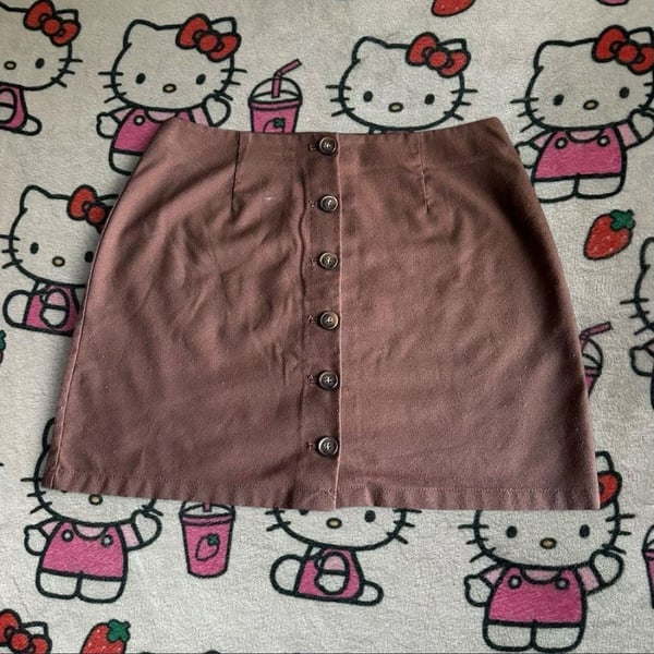 Forever 21 Brown Button-Front Mini Skirt
