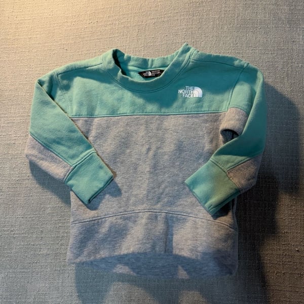 The North Face Kids Sweatshirt Size 2T/2B Green Gray Colorblock