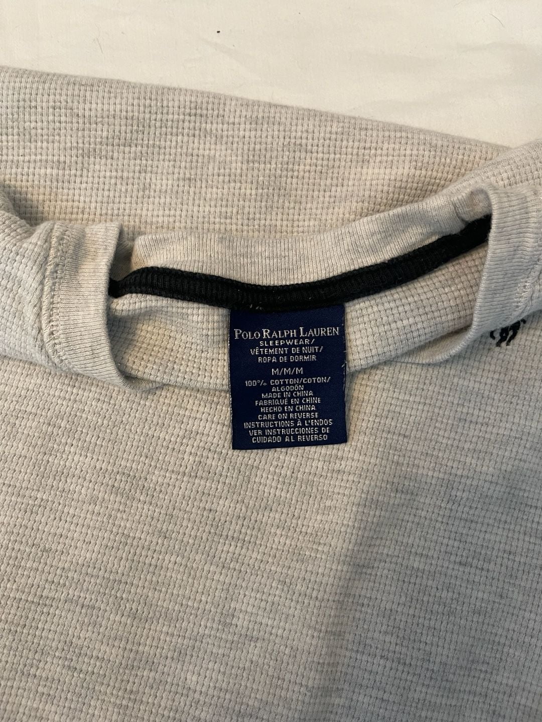 Polo Ralph Lauren Waffle Knit Thermal Shirt Size M Gray Cotton 5