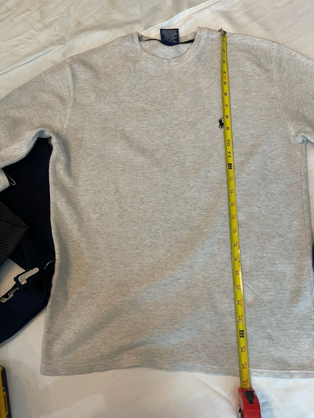 Polo Ralph Lauren Waffle Knit Thermal Shirt Size M Gray Cotton 8