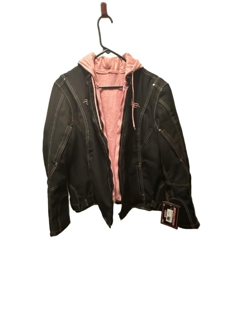 Revolution Gear Text Hooded Jkt w/Hrt Size 2XL Black Pink Jacket 2