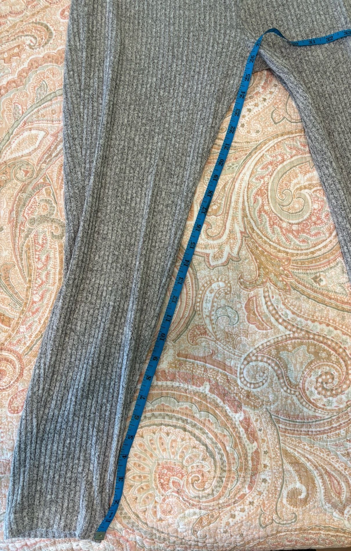 EUC SOMA Grey Ribbed Long Sleeve Henley pullover Loungewear Set Top & Pants, S 11