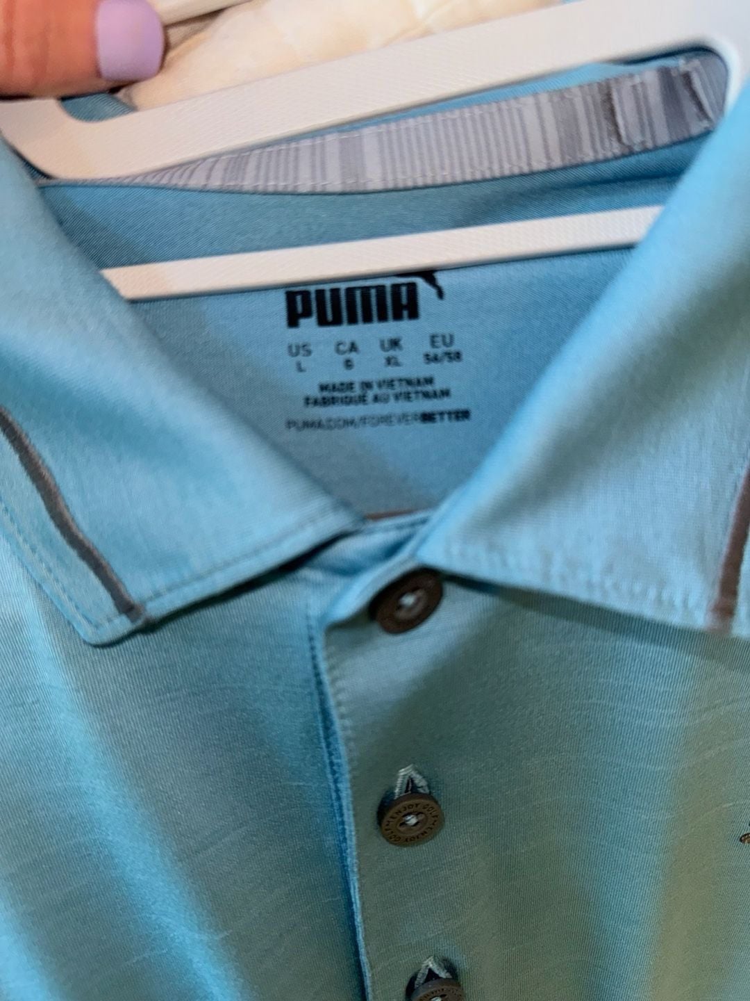 Puma Golf Polo Size L Blue Short Sleeve Athletic Shirt 3