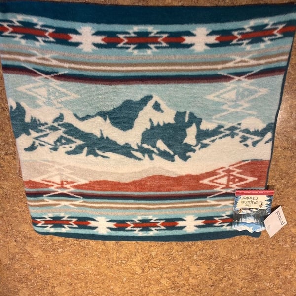 Pad The Alpine Chalet Pillow Cover Aztec Mountain Turquoise Red