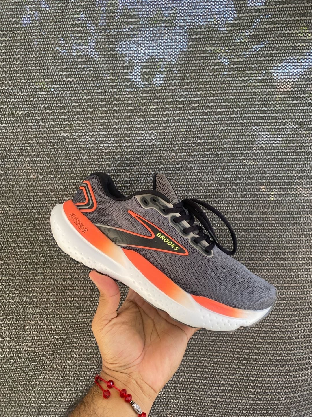Brooks Glycerin 21 Grey Mandarin Red Running Shoes 2