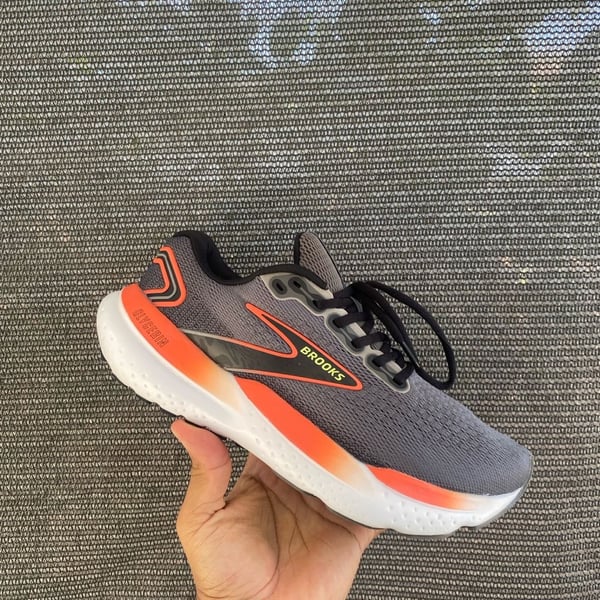 Brooks Glycerin 21 Grey Mandarin Red Running Shoes