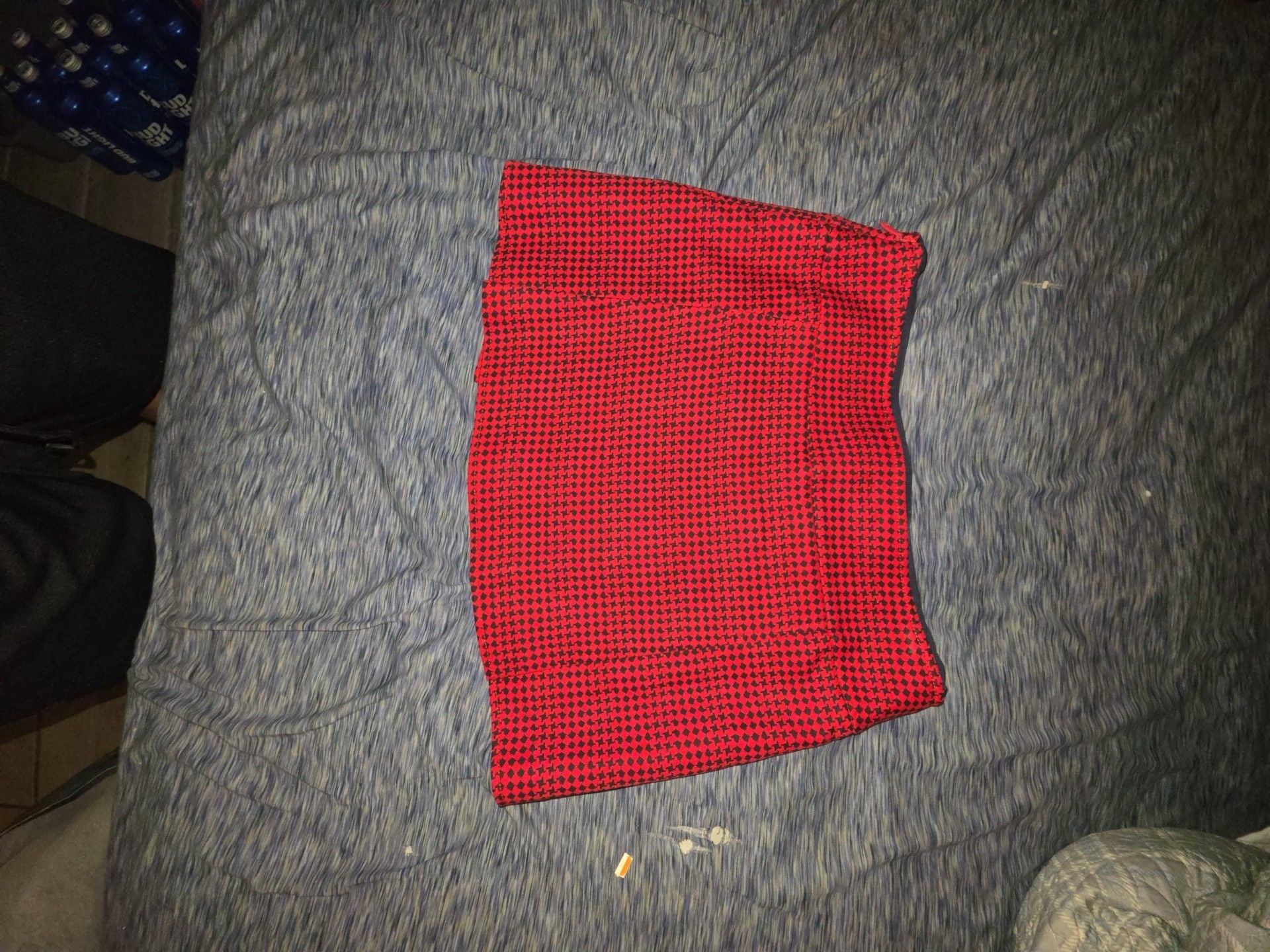 Juicy Couture Mini Skirt Size 8 Red Black Houndstooth Y2K 4