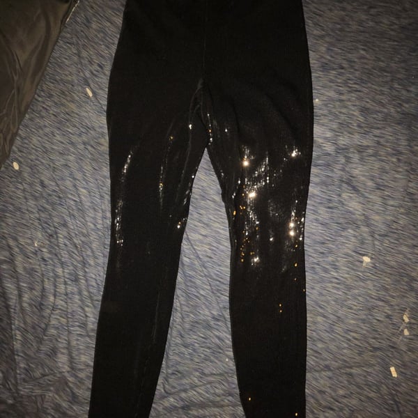INC International Concepts Sequin Leggings Size M Black