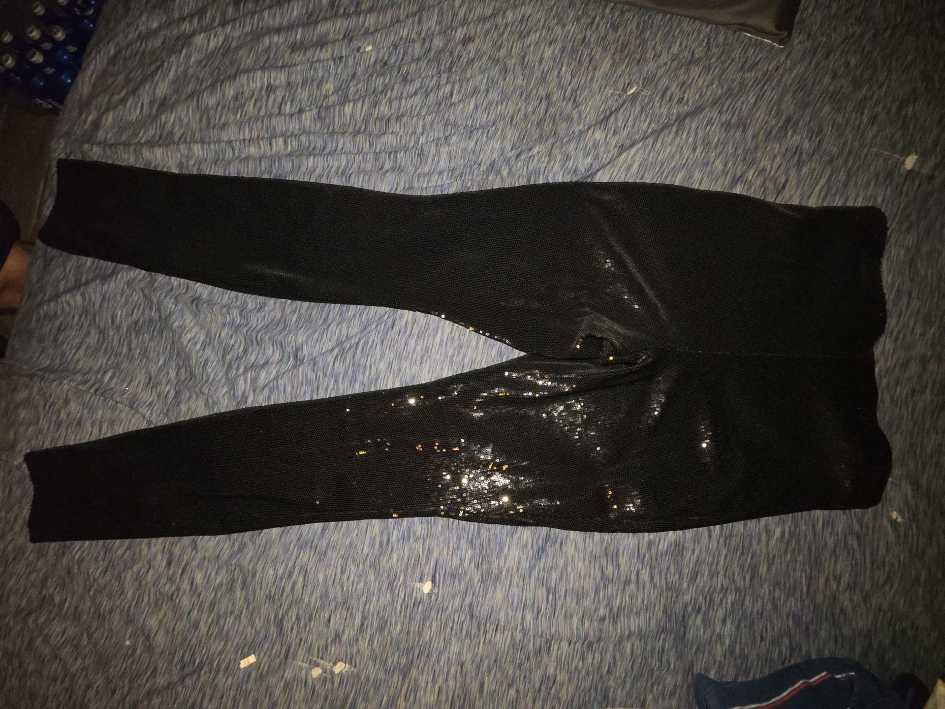 INC International Concepts Sequin Leggings Size M Black 4