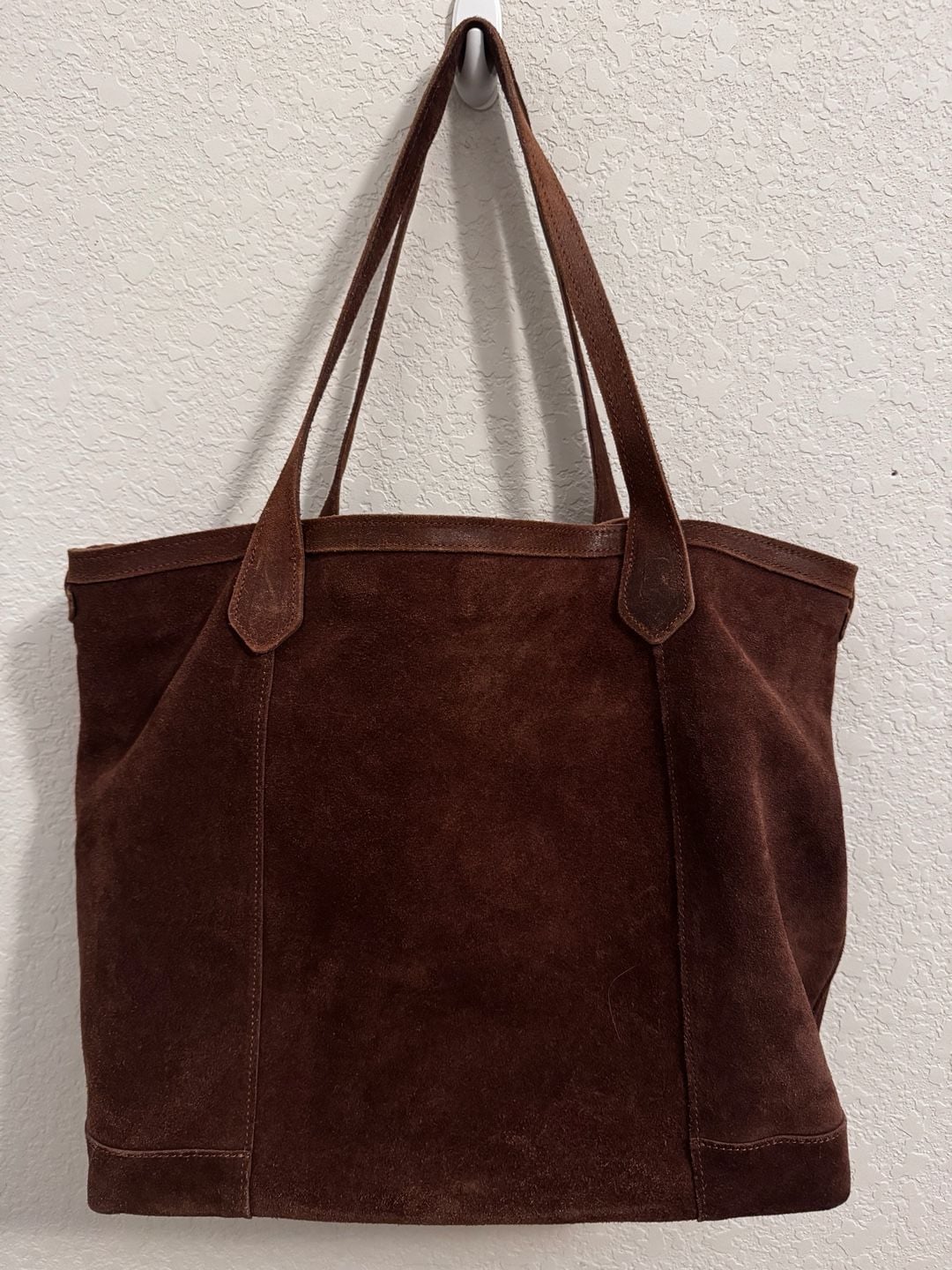 Elenco Brown Suede Leather Tote Handbag 4