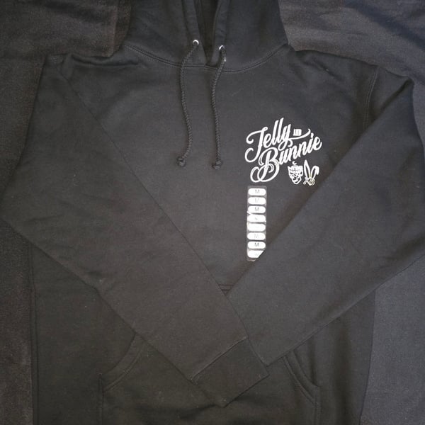 Bunnie XO Jelly and Bunnie Hoodie Size M Black Graphic Pullover