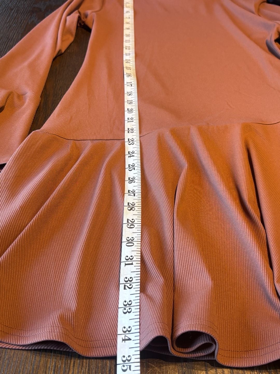 Wenrine Mock Neck Long Sleeve Ruffle Dress Size M Brown 8