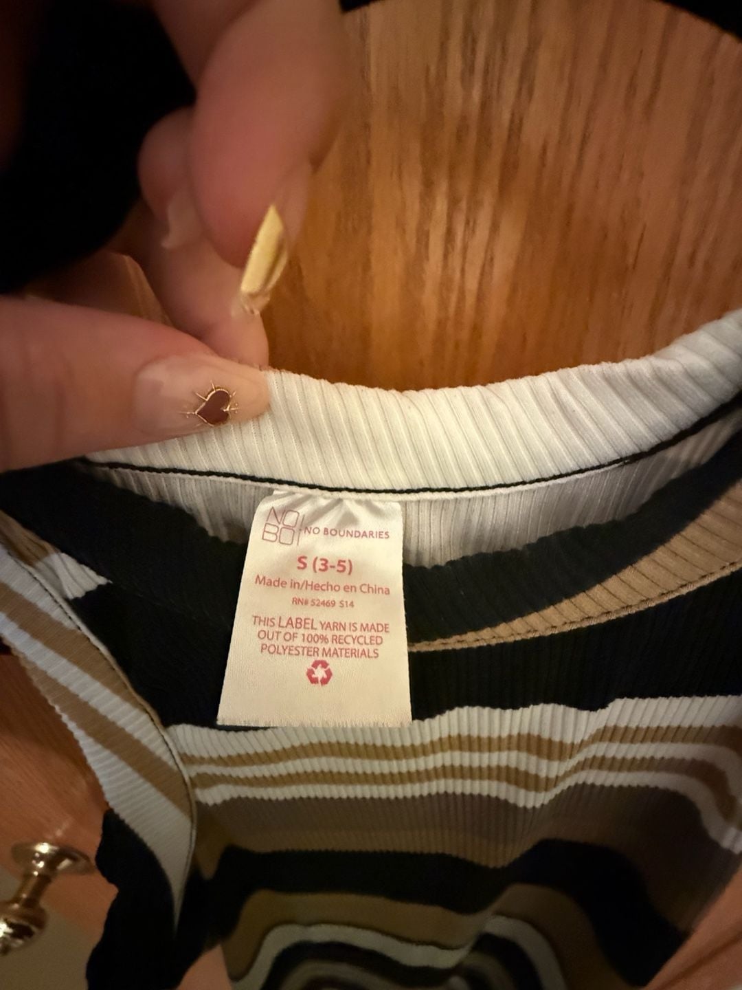 No Boundaries Striped Racerback Dress Size S (3-5) Brown Black White 3