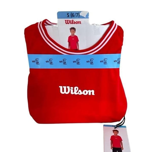 Wilson Boy's Top Size S (6/7) Red Athletic Top