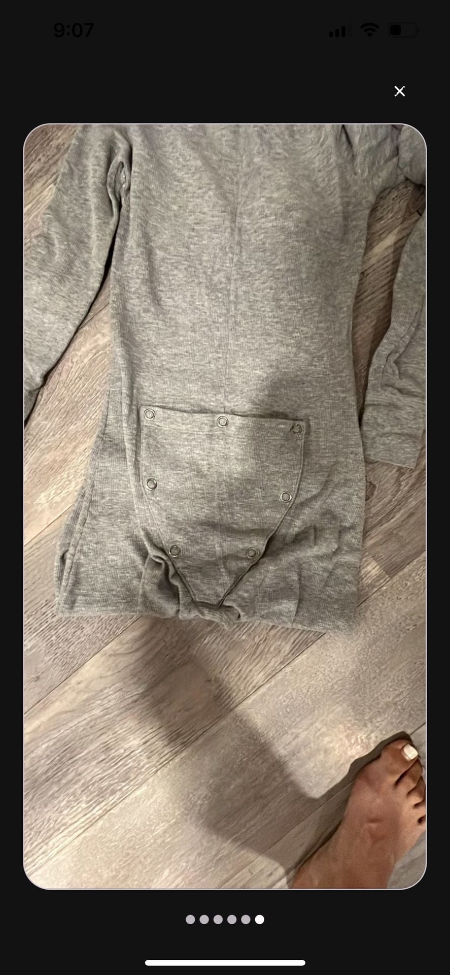 Victoria's Secret PINK One Piece Pajama Gray Fair Isle Thermal Union Suit 7