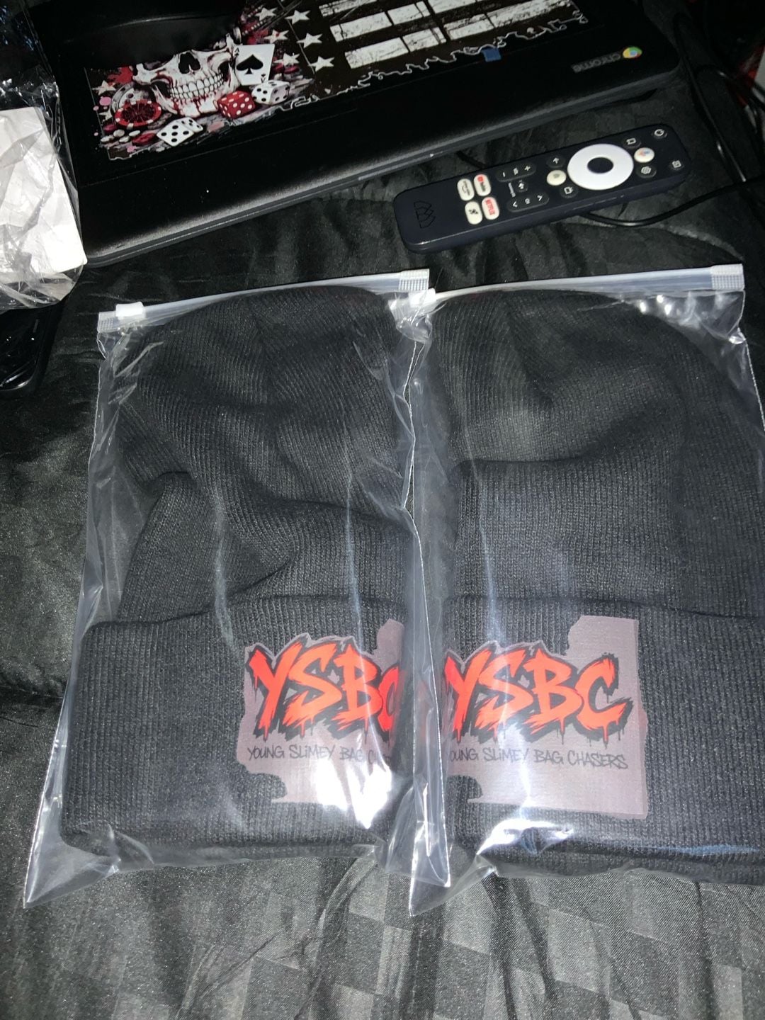 YSBC Young Slimey Bag Chasers Black Cuffed Beanie Hat 3