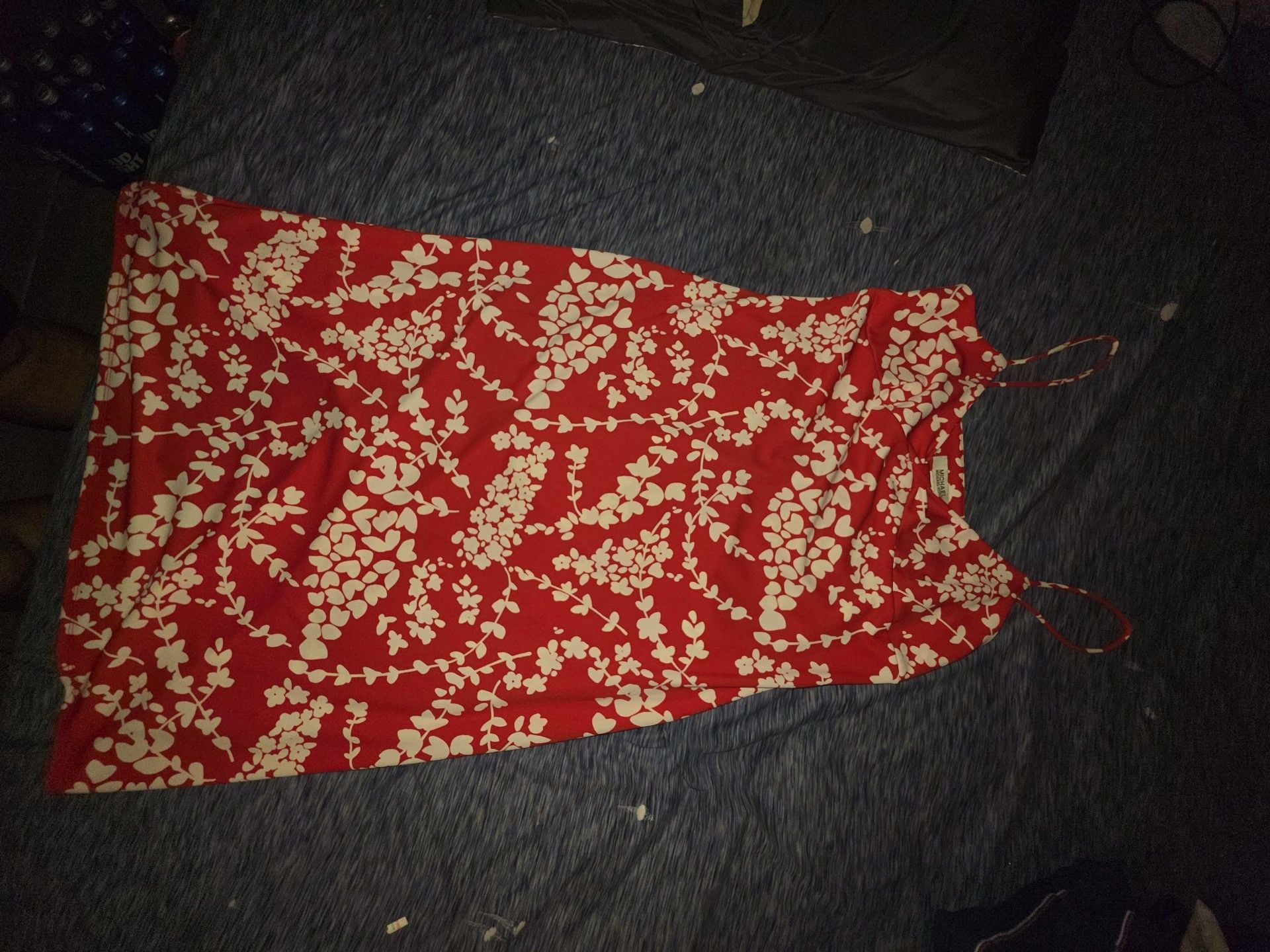 Michael Michael Kors Dress Size 12 Red White Floral Slip 2